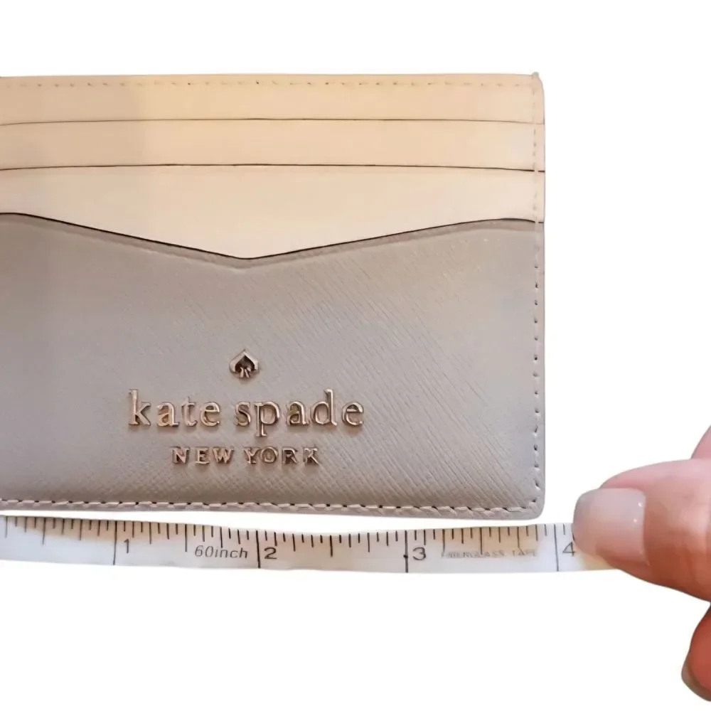 Kate Spade Beige Cosmetic Bag and Card Holder Set